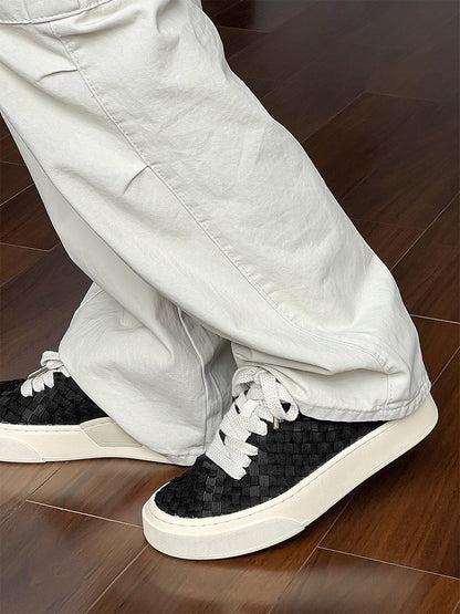 Woven Texture Platform Sneakers