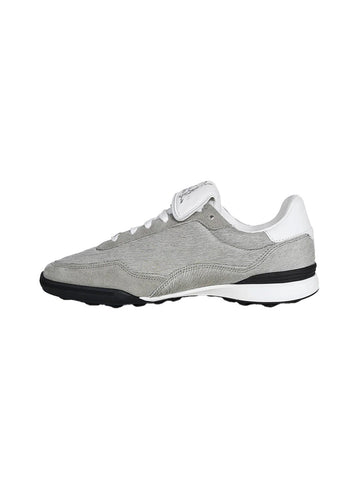 Grey Fur-Lined Platform Sneakers