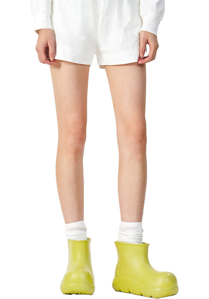 Green Chunky Short Rain Boots
