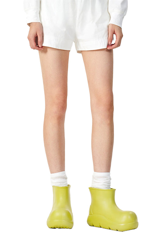 Green Chunky Short Rain Boots