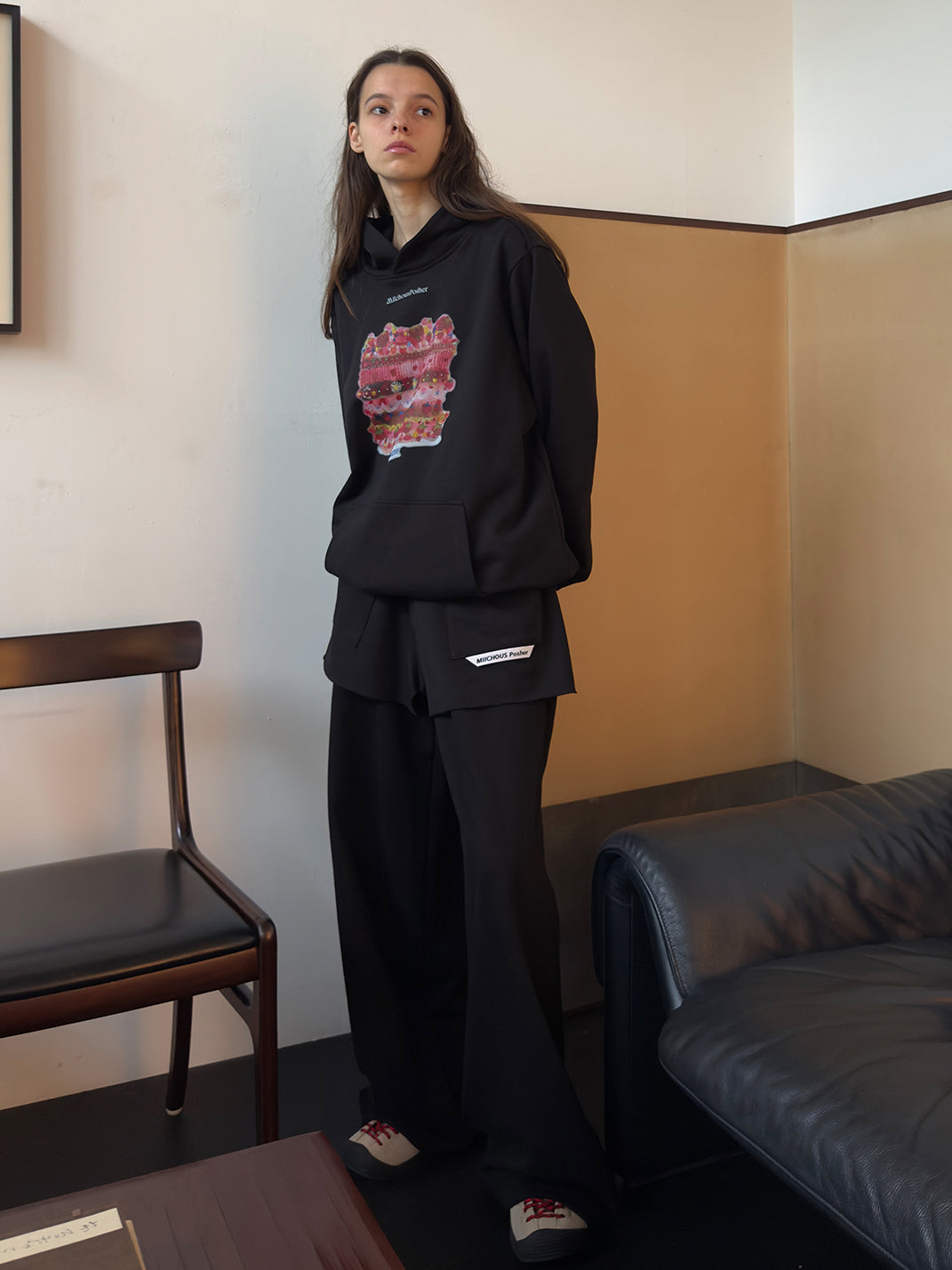 Layered Faux Skirt Cotton Sweatpants
