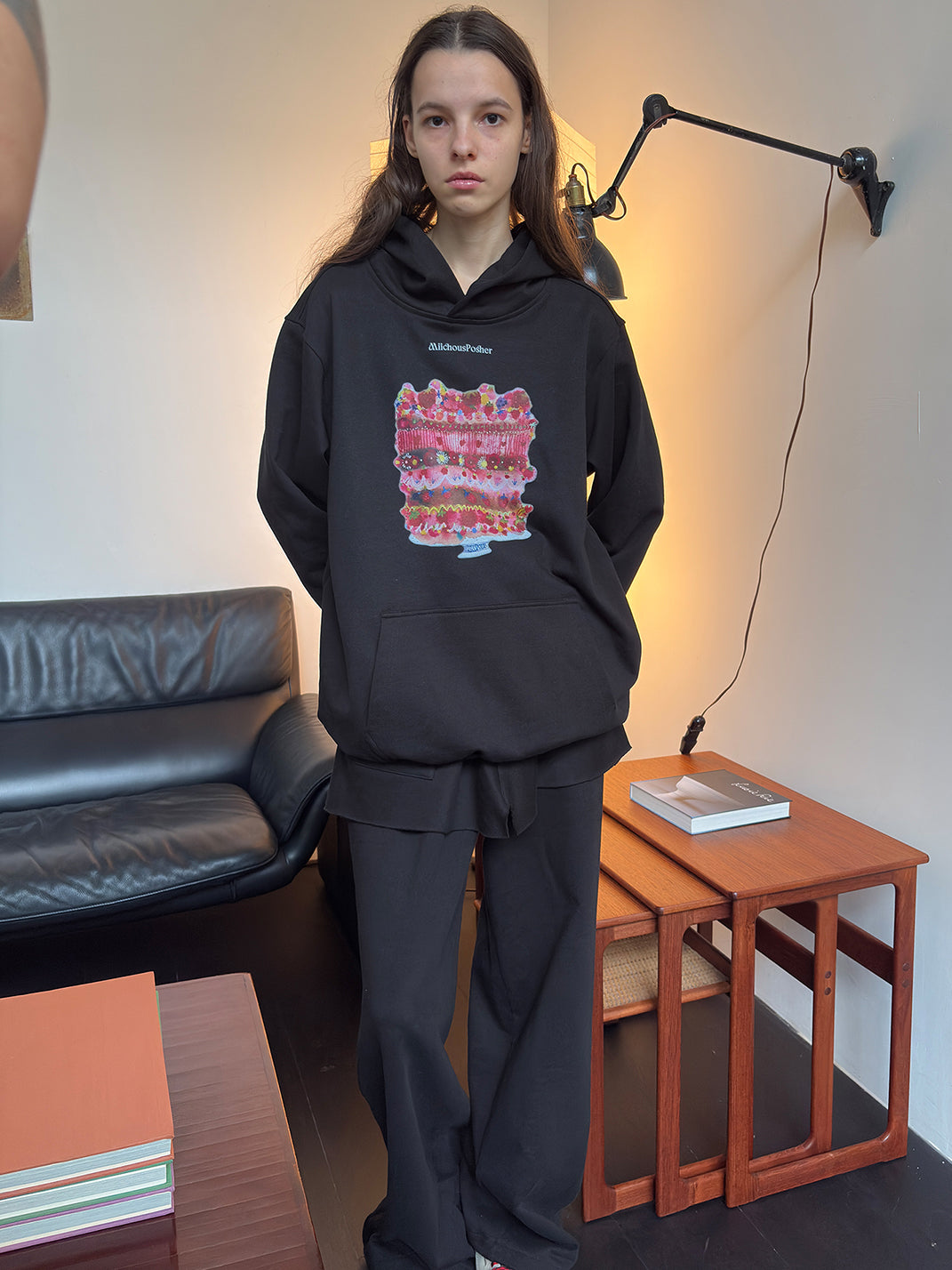Cake Print Heavyweight Cotton Hoodie