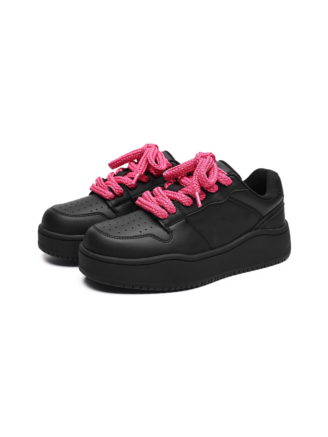 Contrast Lace Platform Sneakers