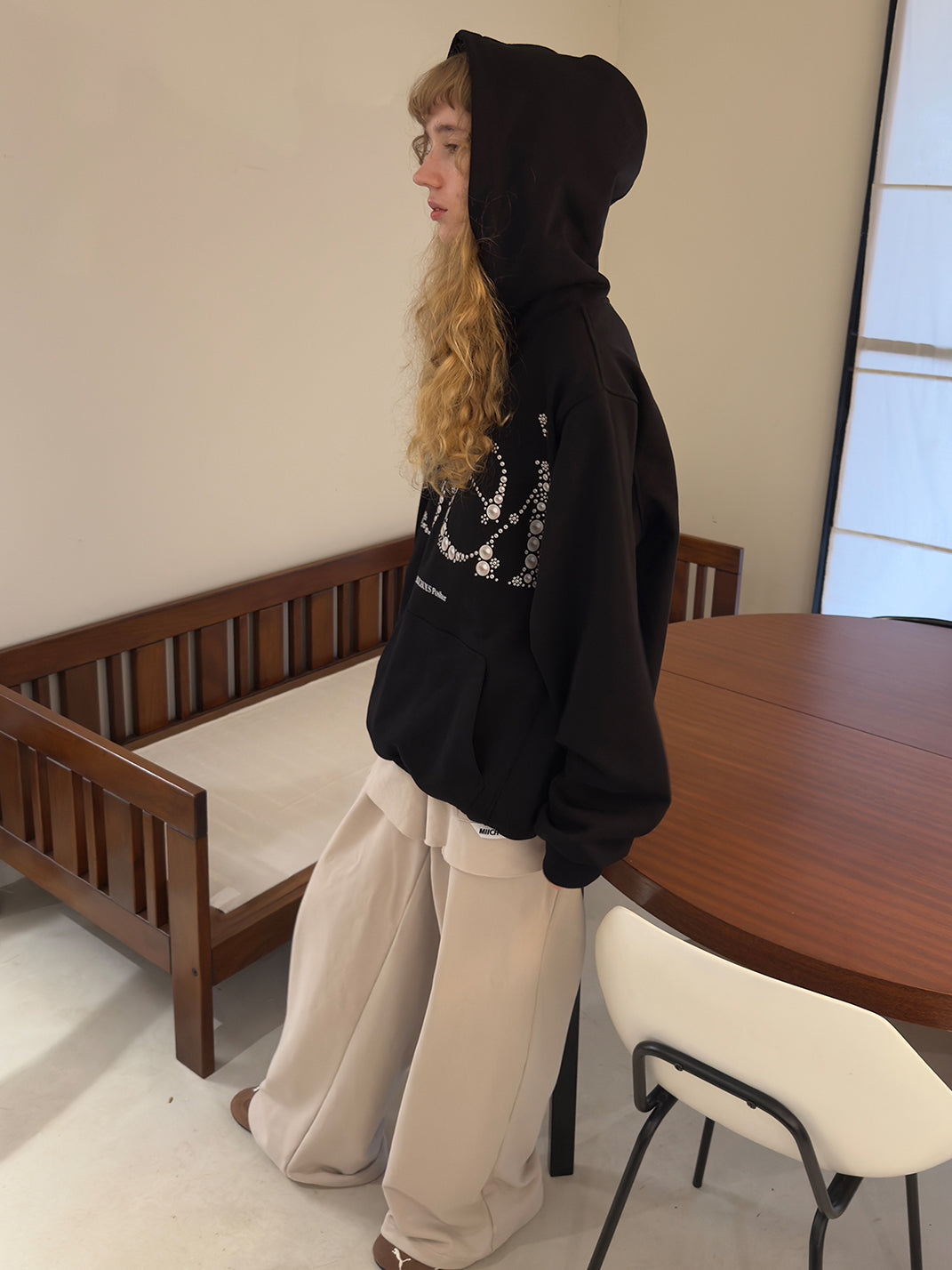 Sai Pearl Embellished Heavyweight Hoodie