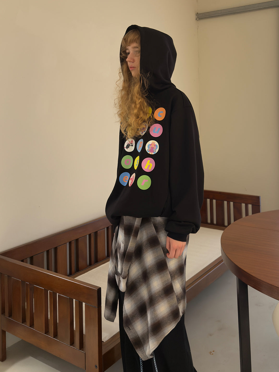 Cartoon Polka Dot Heavyweight Cotton Hoodie