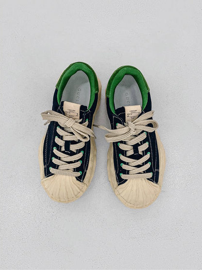 Green Shell-Toe Platform Sneakers
