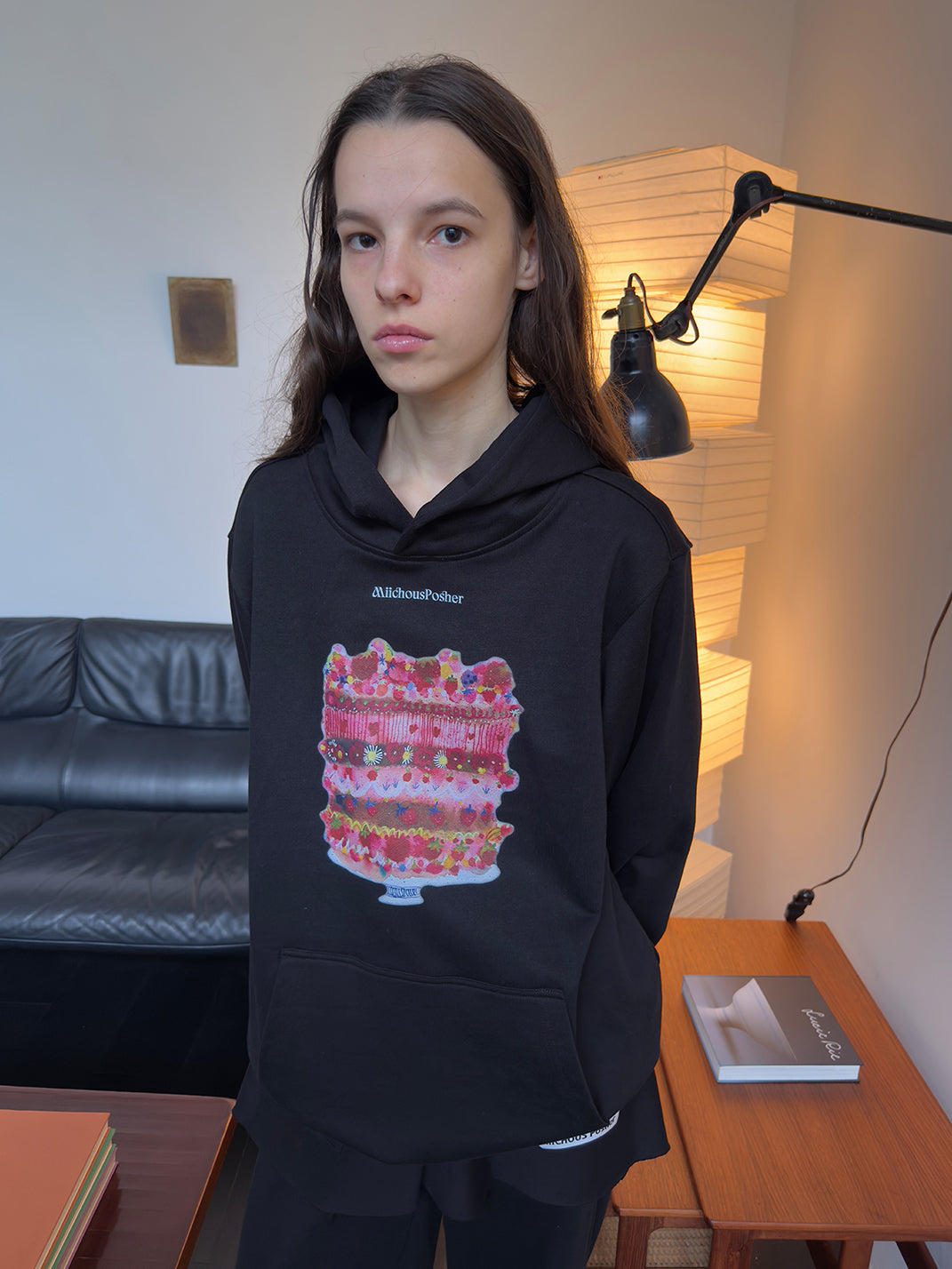 Cake Print Heavyweight Cotton Hoodie