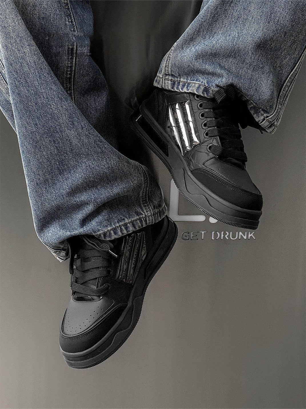 Star-Studded Gothic Sneakers