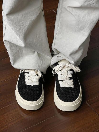 Woven Texture Platform Sneakers