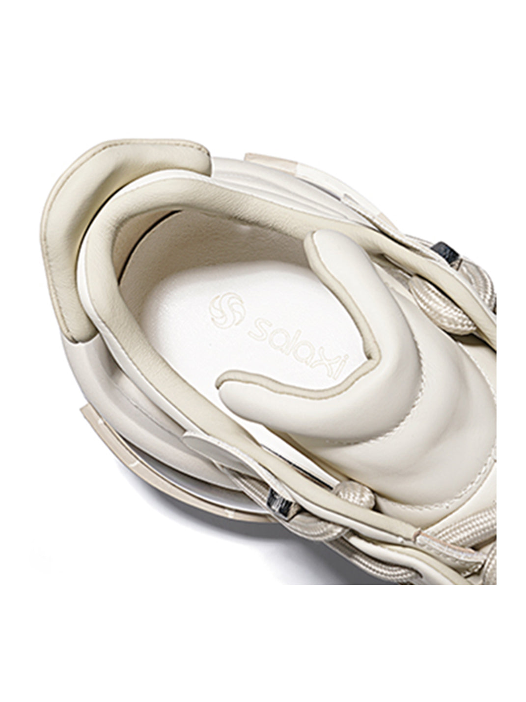 Beige Vortex Mesh Platform Sneakers