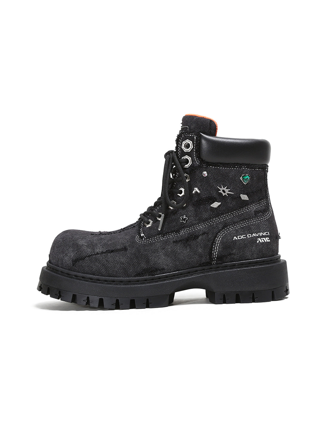 Denim Platform Combat Boots
