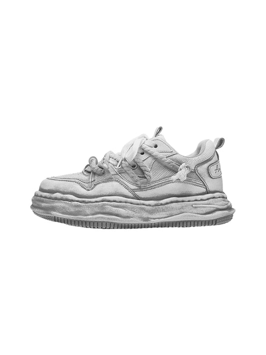 Washed Wavy Platform Sneakers