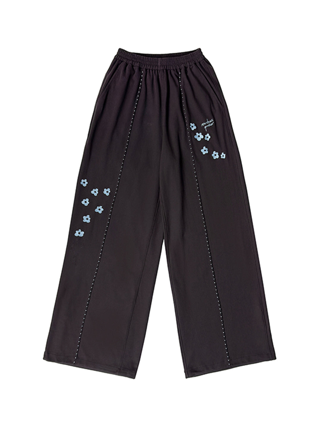 Floral Embroidered Waffle Lounge Pants