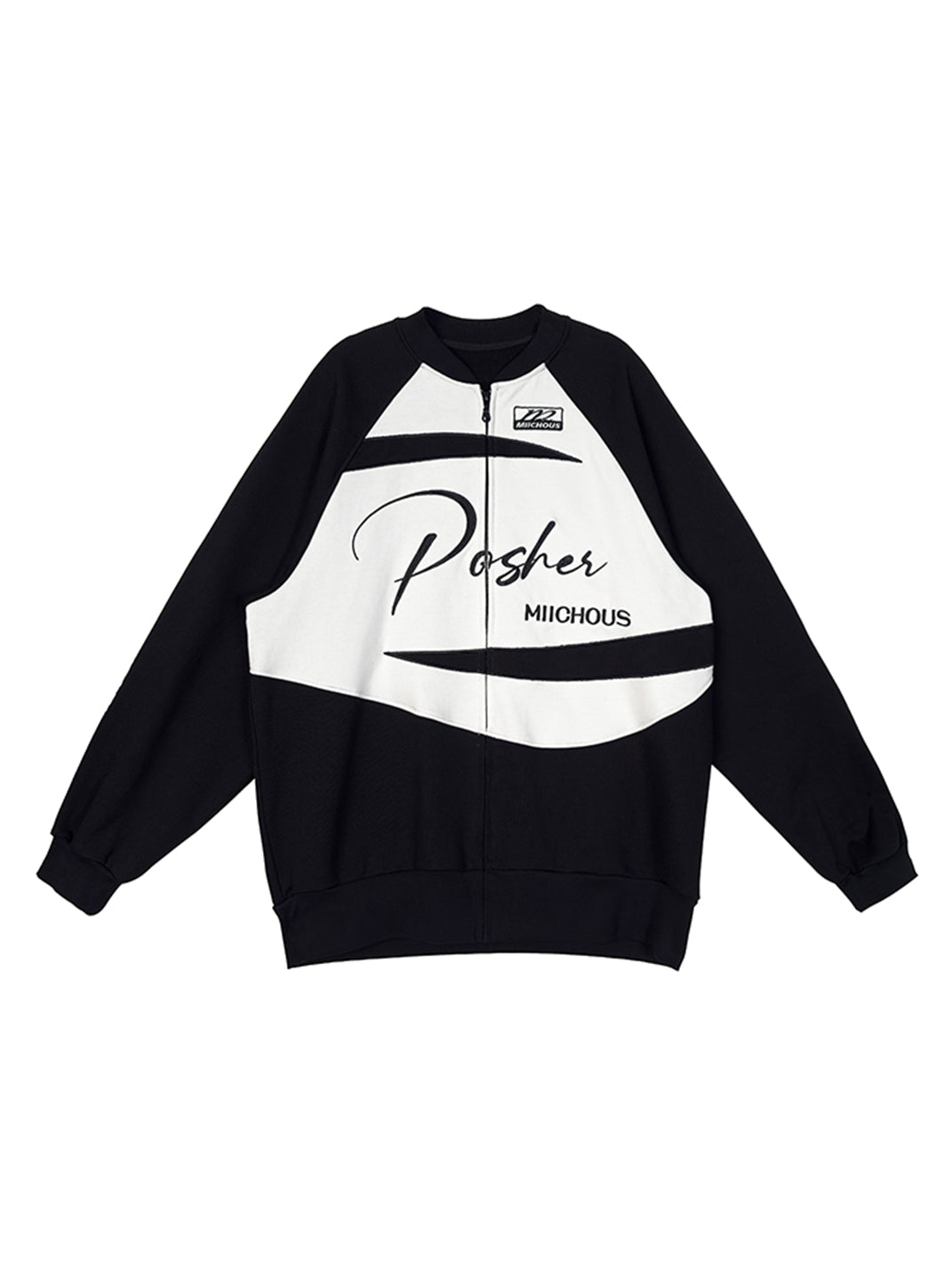 Applique Embroidery Varsity Sweatshirt Jacket