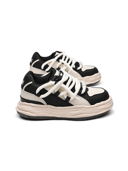 Paneled Wavy Platform Sneakers
