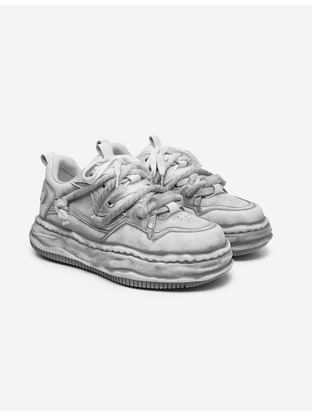 Washed Wavy Platform Sneakers