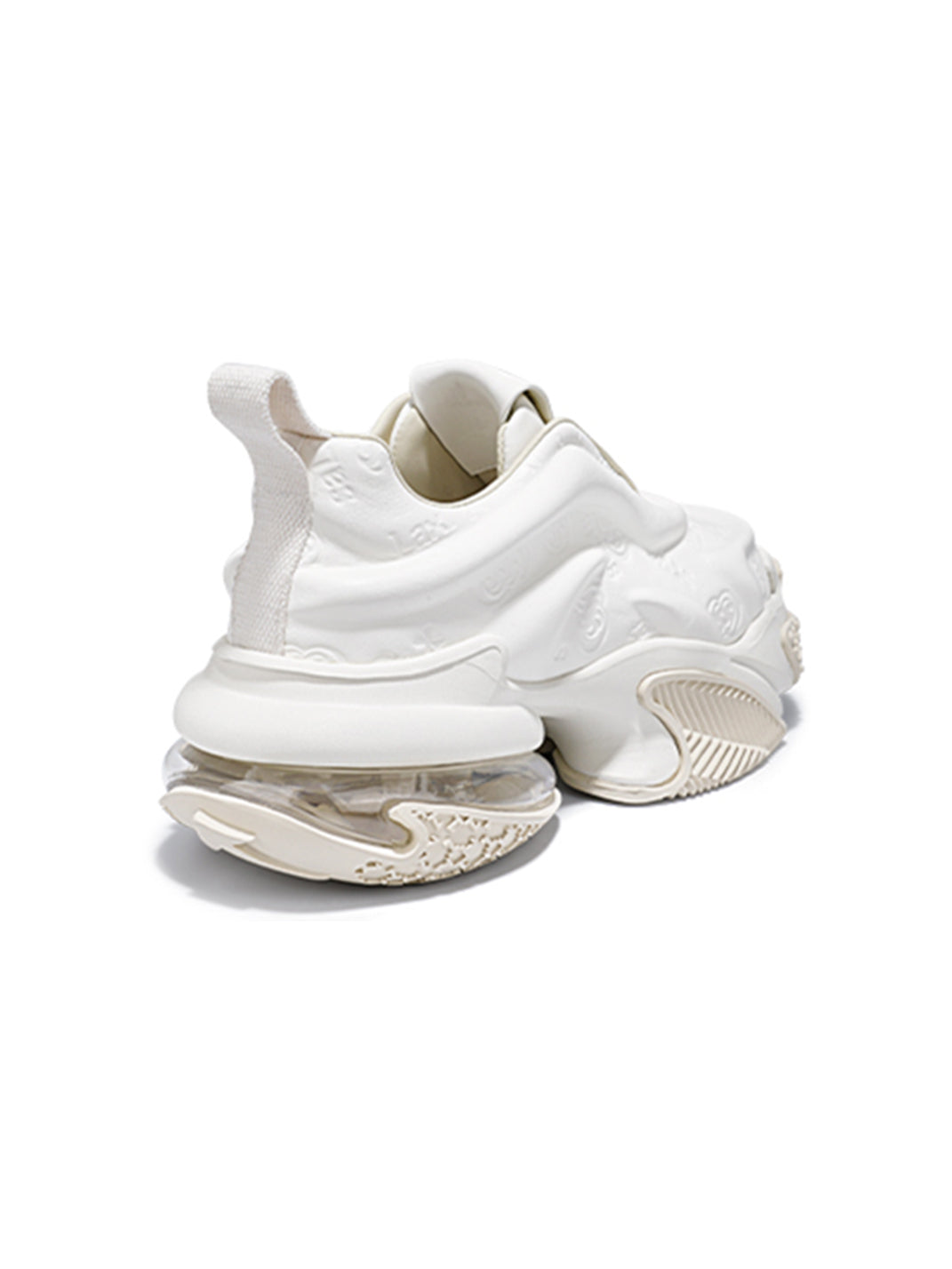 White Vortex Embossed Platform Sneakers