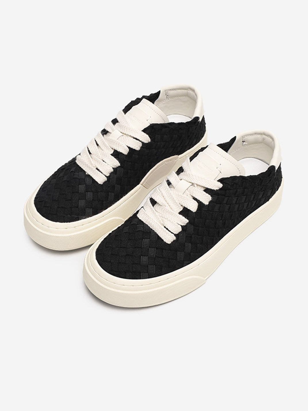 Woven Texture Platform Sneakers
