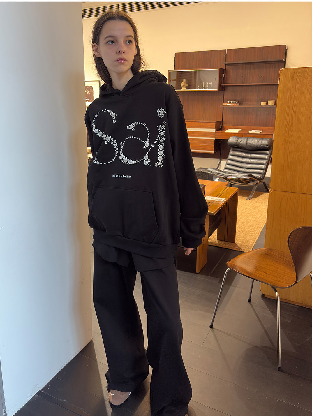 Sai Pearl Embellished Heavyweight Hoodie