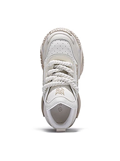 White Vortex Logo Platform Sneakers
