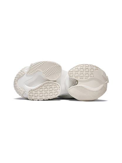 White Vortex Embossed Platform Sneakers