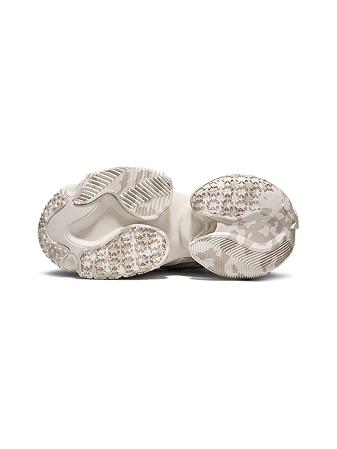 Beige Vortex Mesh Platform Sneakers