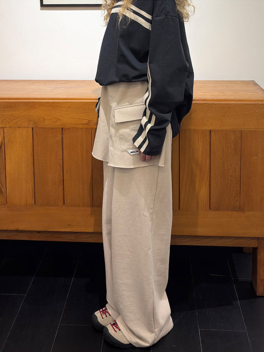 Layered Faux Skirt Cotton Sweatpants