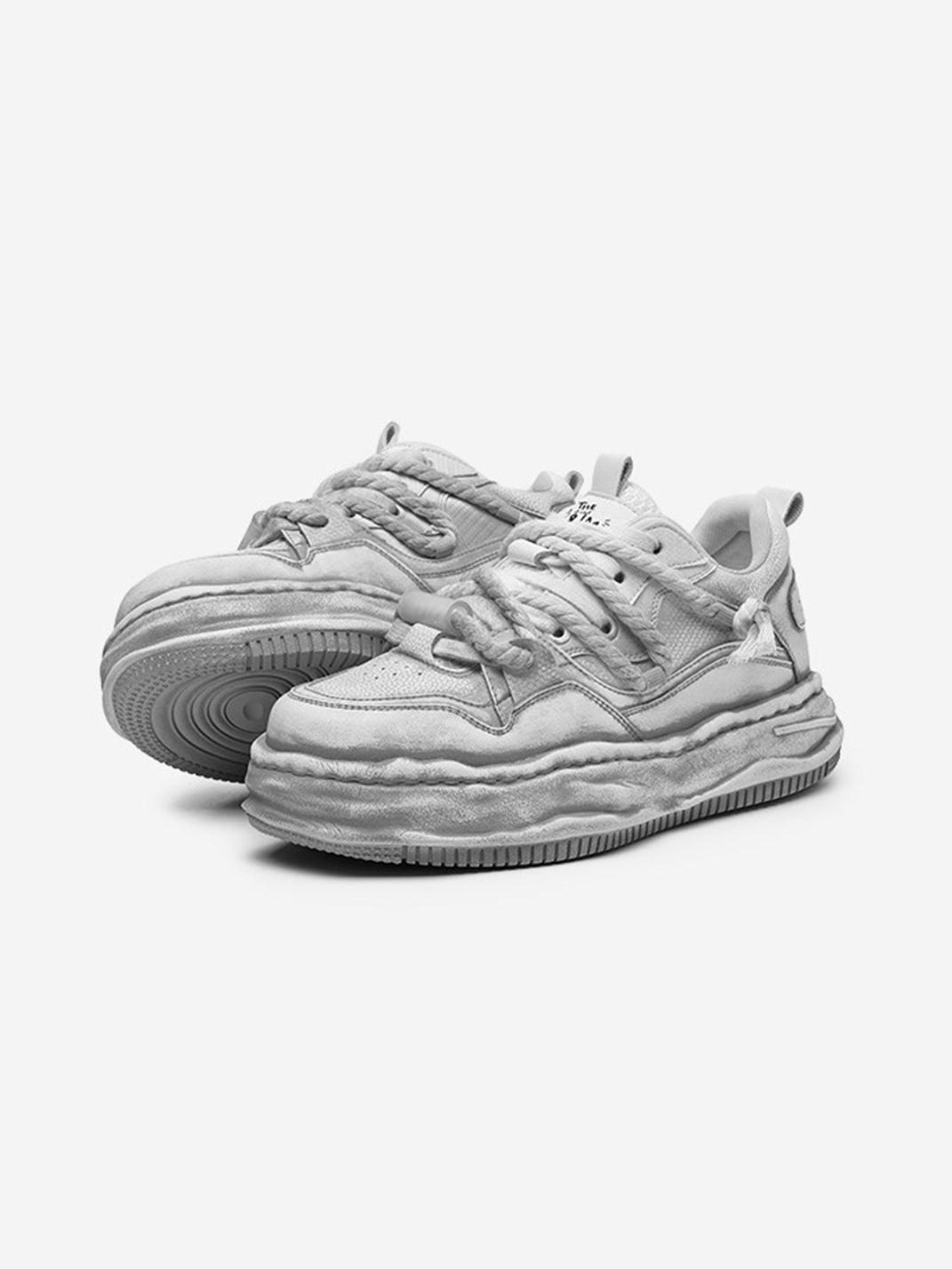 Washed Wavy Platform Sneakers