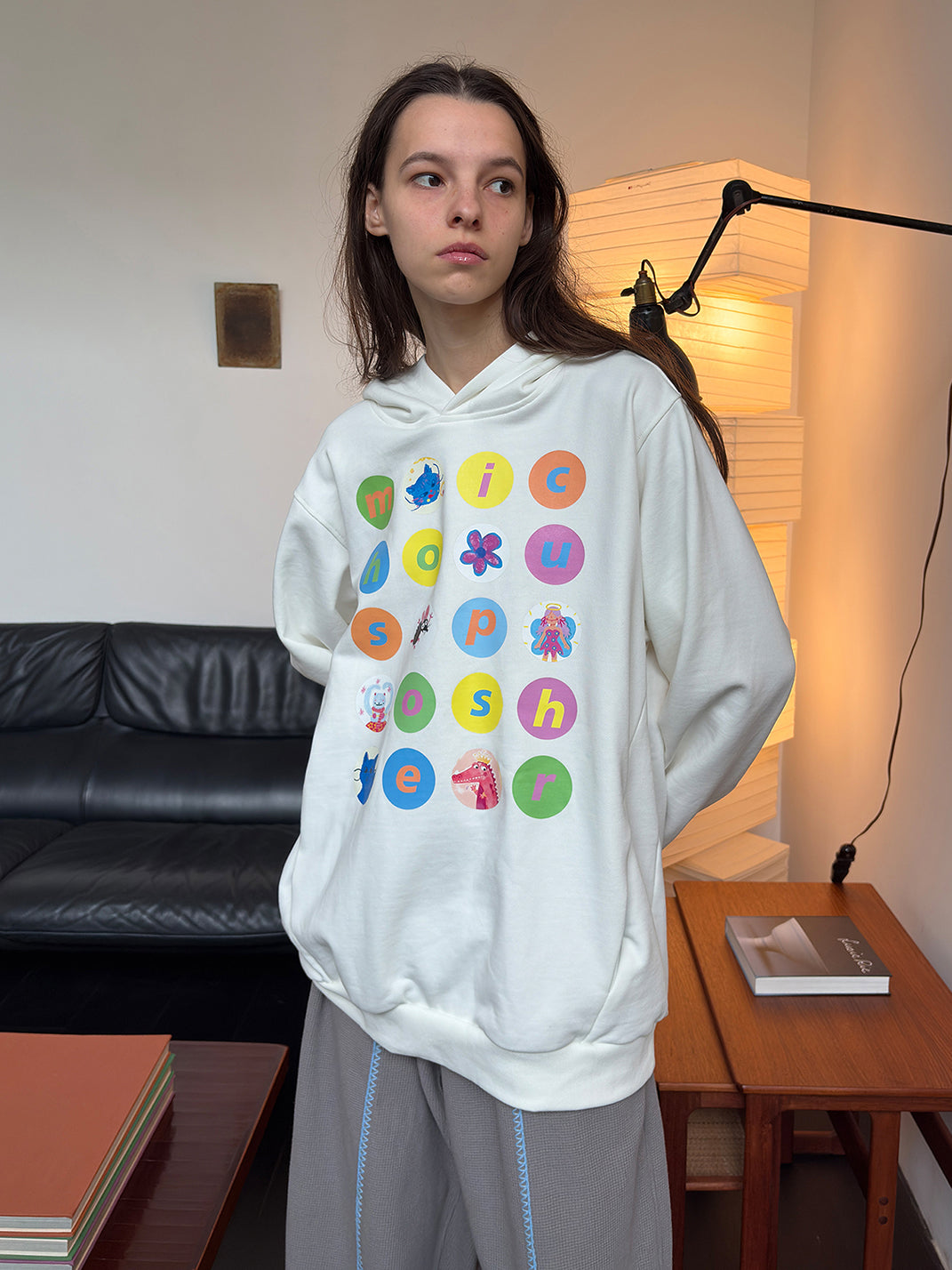 Cartoon Polka Dot Heavyweight Cotton Hoodie