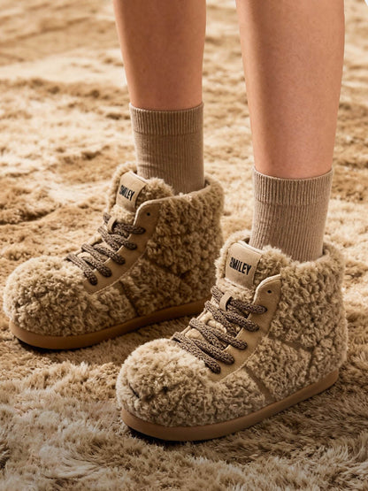 Brown Teddy High-Top Fleece-Lined Boots