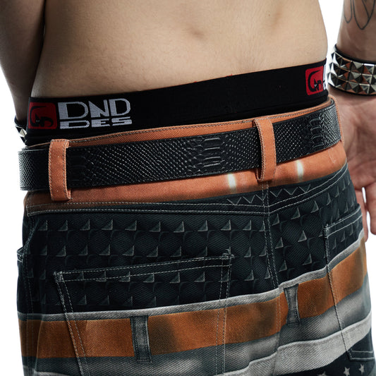 DND4DES Buckle Snake-Embossed Leather Belt