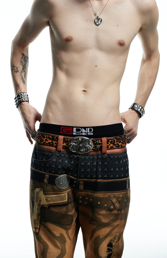 DND4DES Filigree Buckle Horsehair Leopard Belt
