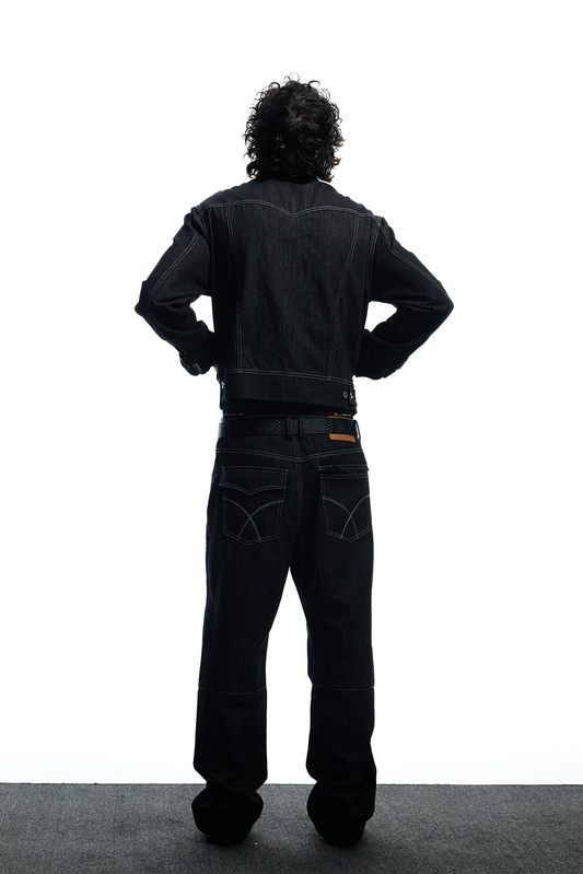 DND4DES Studded Raw Denim Flare Jeans
