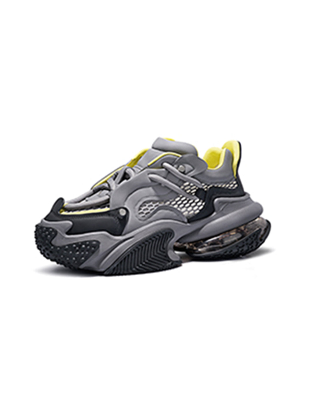 Beige Vortex Mesh Platform Sneakers
