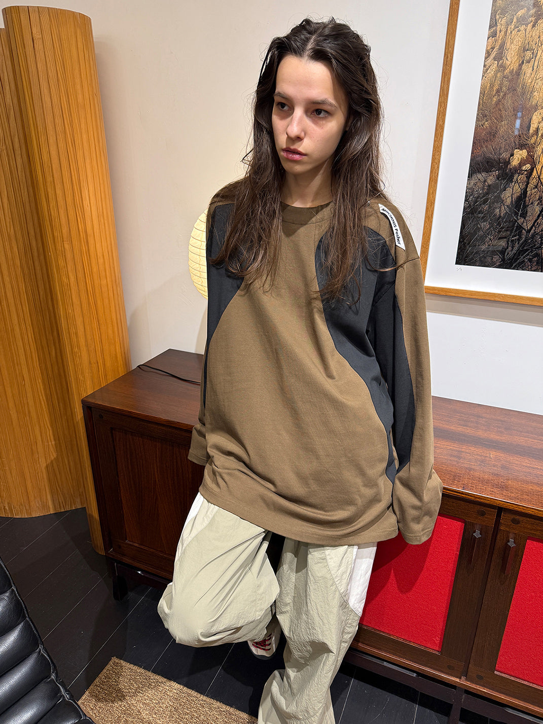 Distressed Crewneck Long Sleeve Sweatshirt