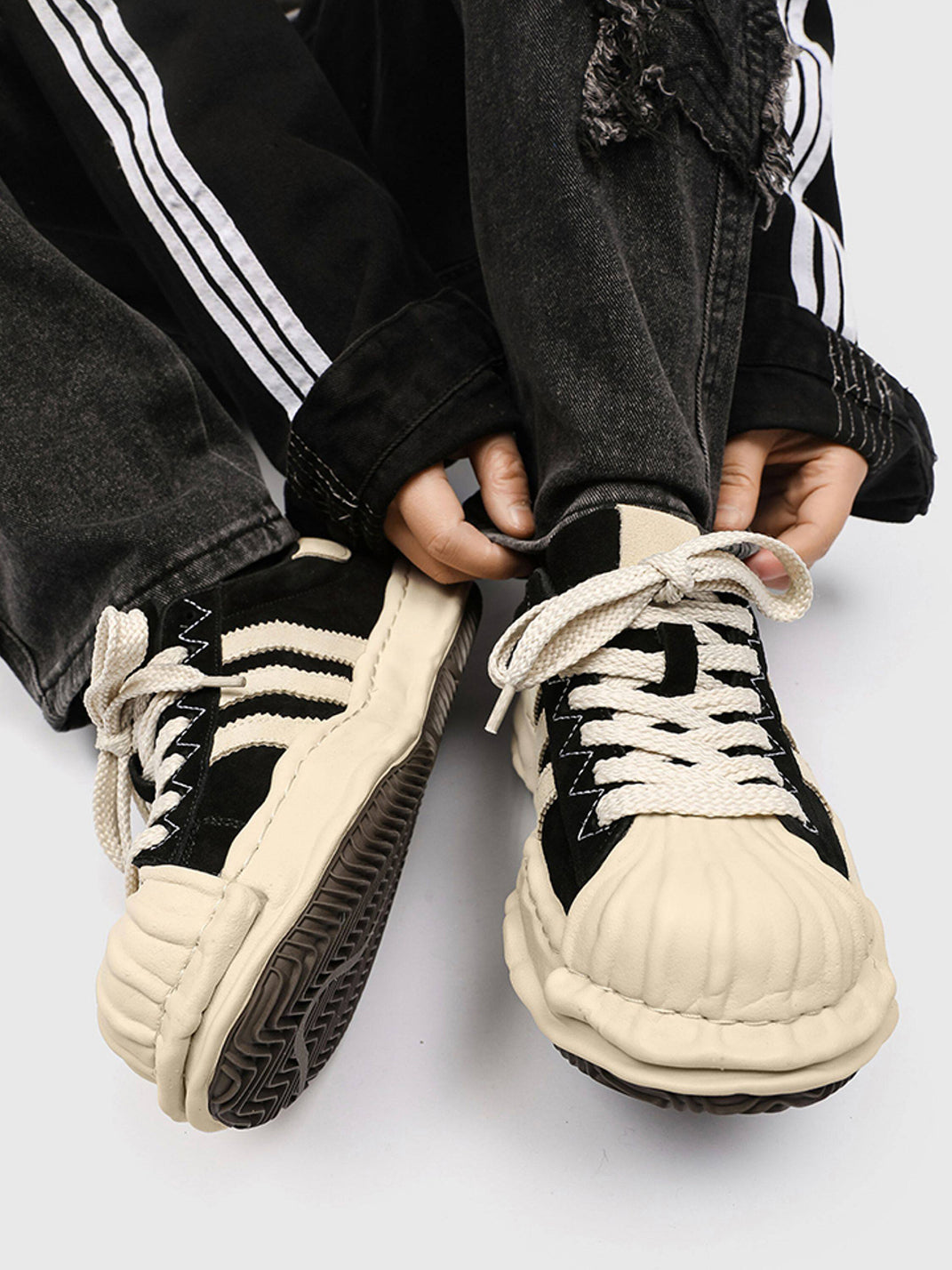Melted Shell-Toe Platform Sneakers