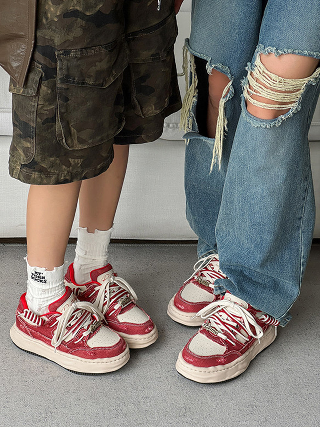 Vintage Wash Denim Sneakers