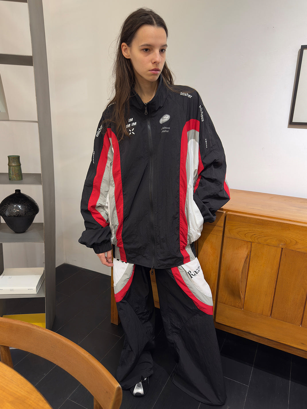Racing Panel Padded Jacket Set