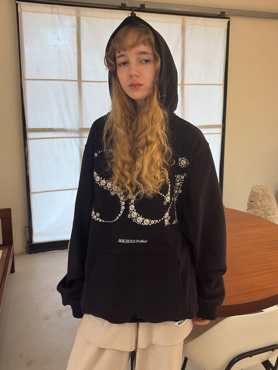 Sai Pearl Embellished Heavyweight Hoodie