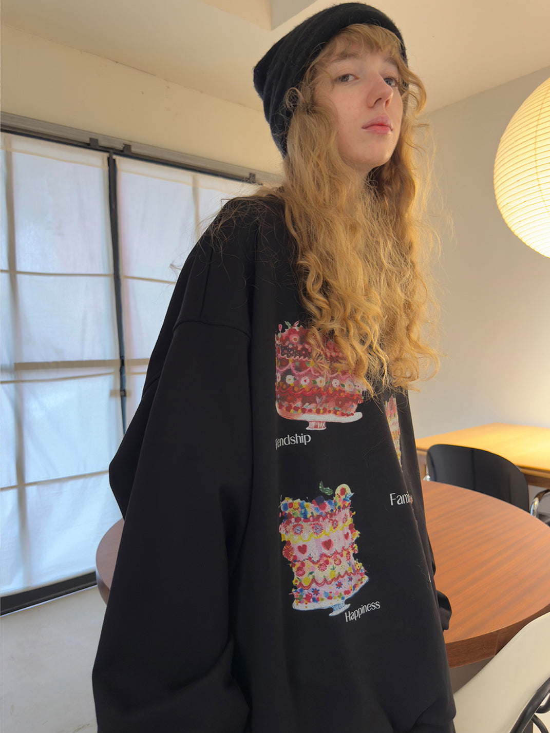 Cake Print Heavyweight Cotton Sweatshirt