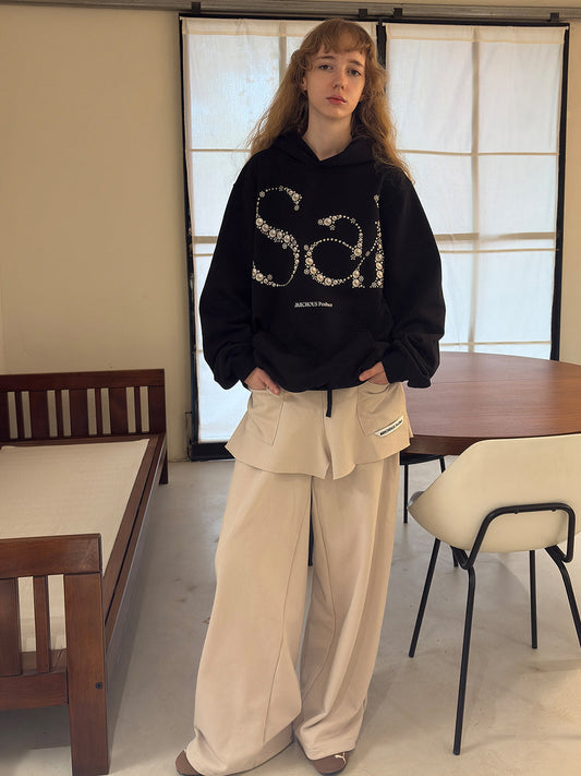 Layered Faux Skirt Cotton Sweatpants