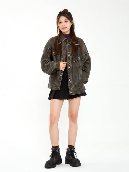 Denim Platform Combat Boots