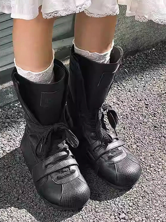 Black Knock Out Pro Leather Boxer Boots