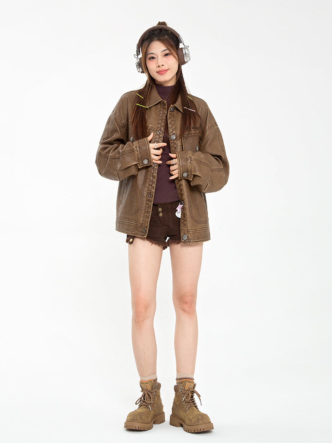 Denim Platform Combat Boots