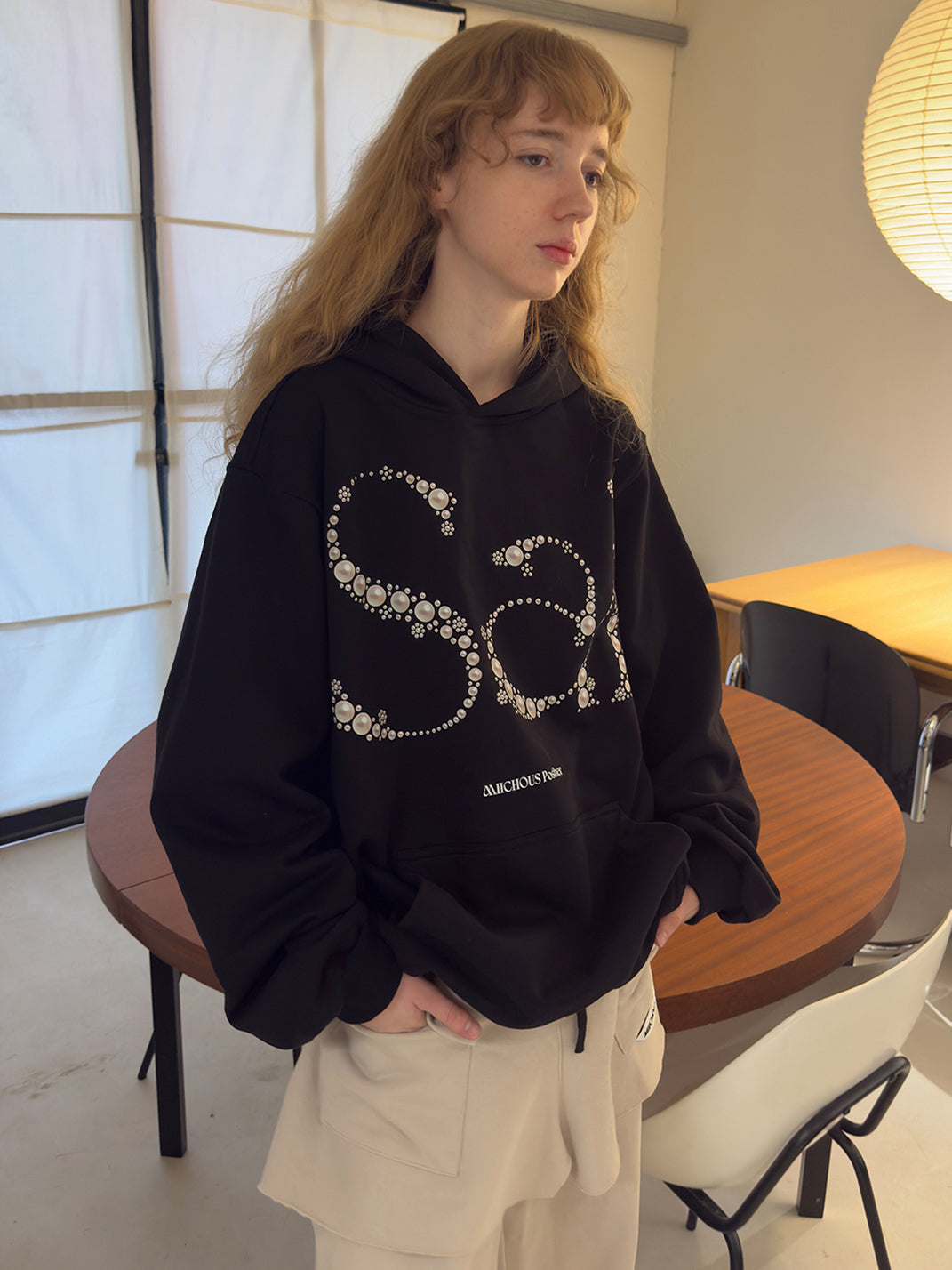 Sai Pearl Embellished Heavyweight Hoodie