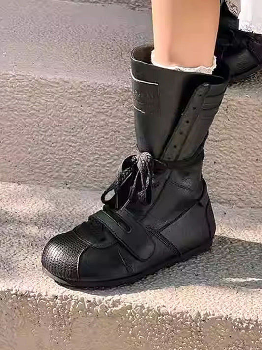 Black Knock Out Pro Leather Boxer Boots