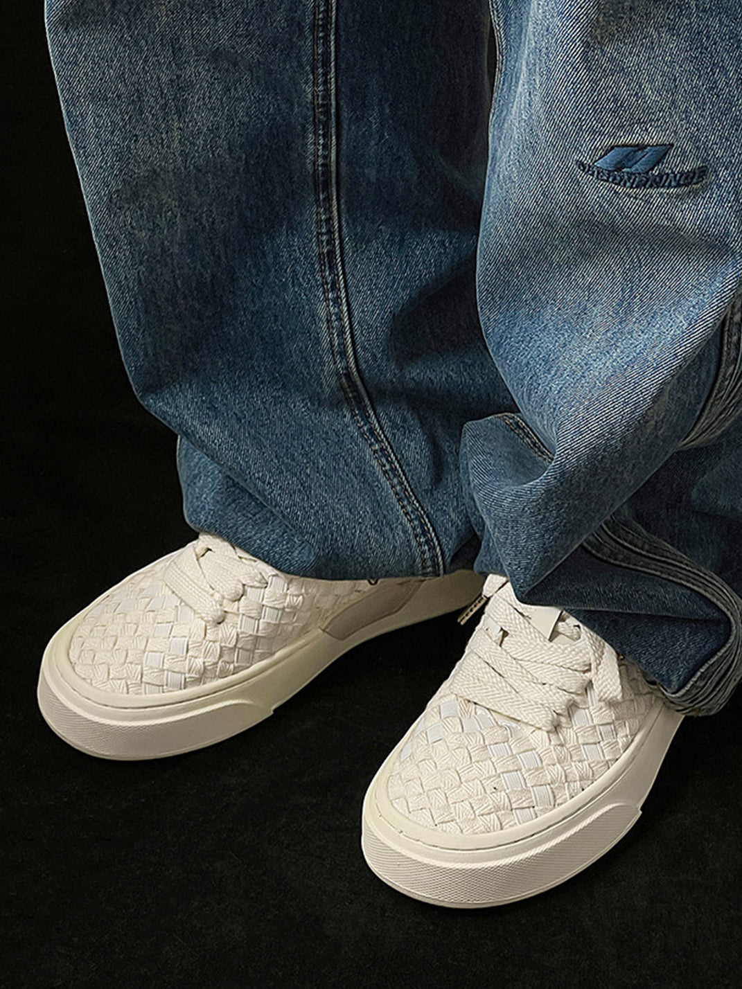 Woven Texture Platform Sneakers