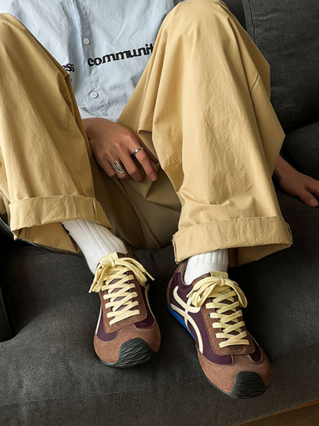 Breathable Panel Sport Sneakers