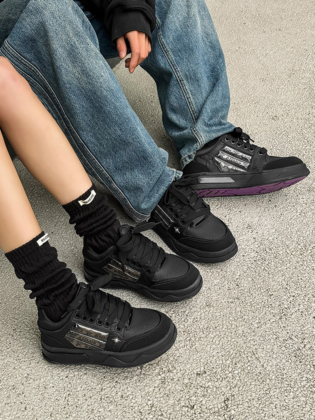 Star-Studded Gothic Sneakers