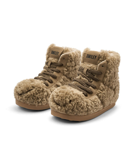 Brown Teddy High-Top Fleece-Lined Boots